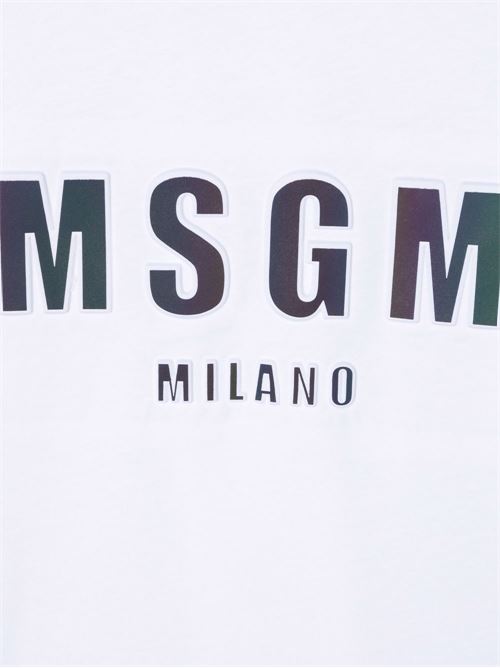 T-shirt bambina bainca con logo MSGM KIDS | MS027862001